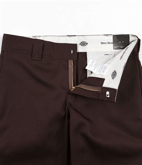 Dickies 873 Slim Straight Work Trousers Chocolate Brown Flatspot