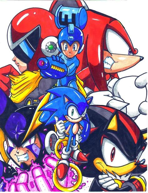 Archie Megaman Sonic Crossover Cl By Trunks Sonic Mega Man