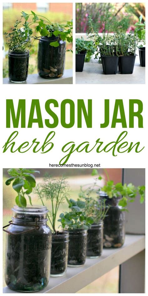 10 Minute Mason Jar Herb Garden