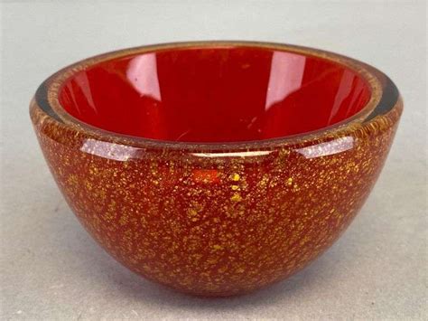 Murano Style Red Art Glass Bowl Matthew Bullock Auctioneers