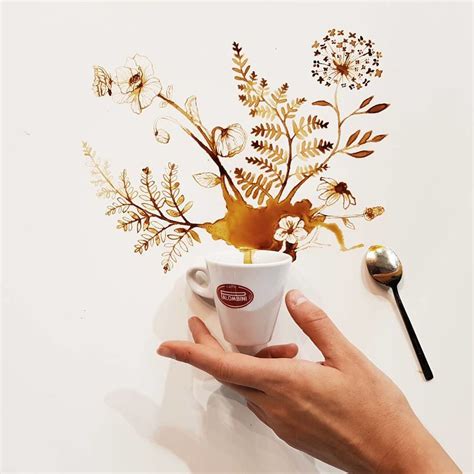 Amazing Spilled Coffee Art