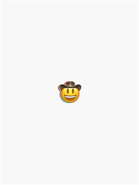 Trippy Cowboy Emoji Sticker For Sale By Dalvago Redbubble