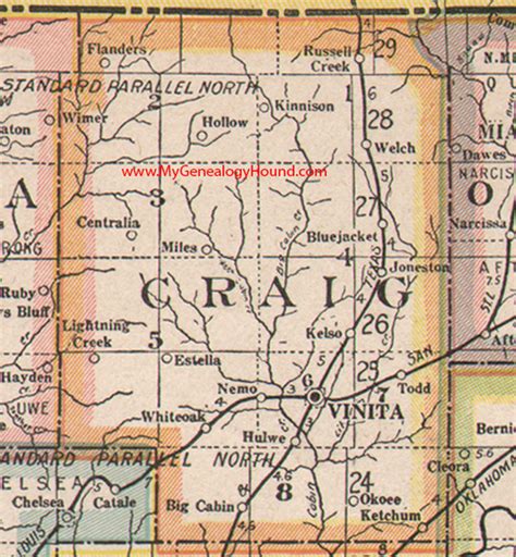 Craig County Oklahoma 1922 Map