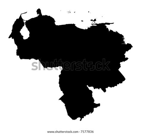 Detailed Map Venezuela Black White Mercator Stock Illustration 7577836
