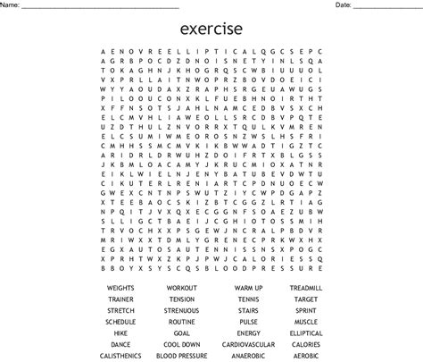 Fitness Word Search Printable Printable Word Searches
