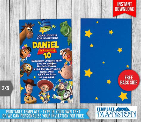 toy story invitations templates