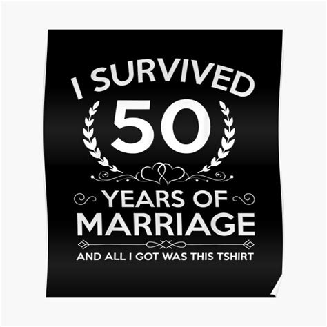 50th wedding anniversary couples husband wife 50 years poster for