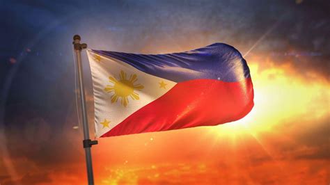 Philippines Flag And Map Background