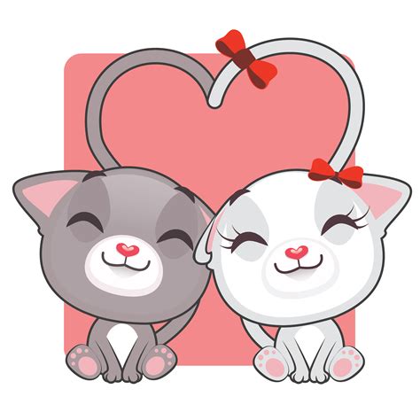 Cute Kitties In Love 532426 Vector Art At Vecteezy