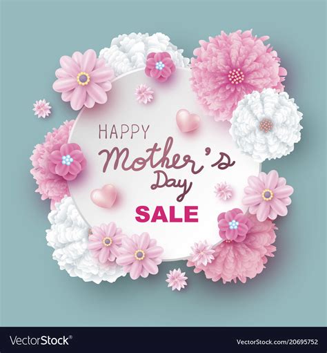 Mothers Day Sale Design Of Flowers Royalty Free Vector Image