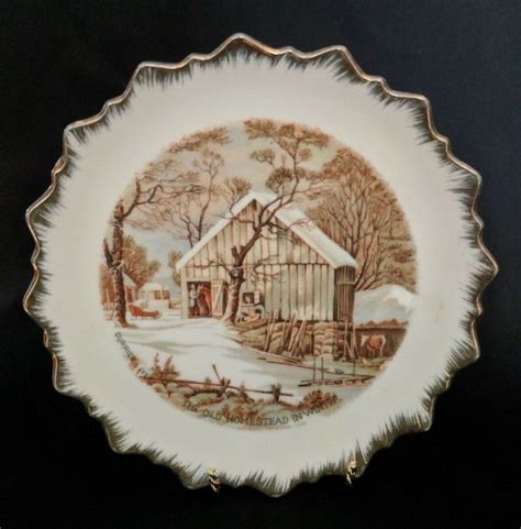 Details About Vintage Nevco Currier And Ives Winter Scene Collector Plate