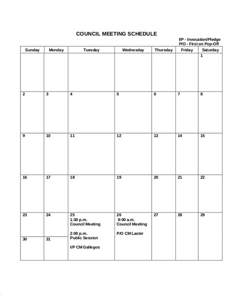 Free 13 Sample Meeting Schedules In Ms Word Pdf