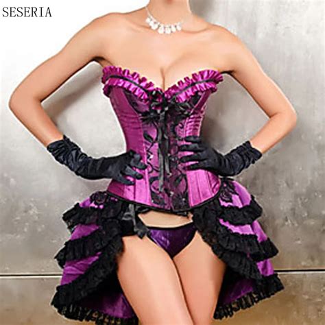 Seseria Women Steampunk Corsets Dress Vintage Gothic Onderbust Corset