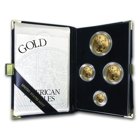 1997 W 4 Coin Proof Gold American Eagle Set Wbox And Coa Proof Gold