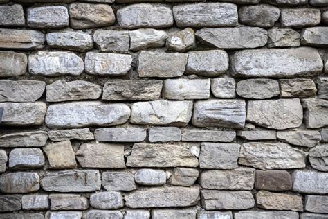 Abstract Masonry Wall Surface Of Gray Textured Stones Stock Image