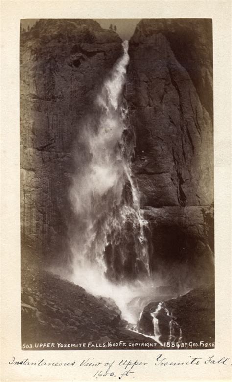 Instantaneous View Of Upper Yosemite Fall 1600 Ft By George Fiske
