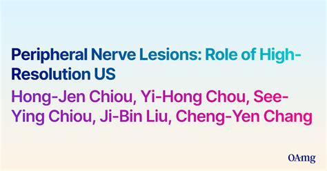 Pdf Peripheral Nerve Lesions Role Of High Resolution Us By Hong Jen