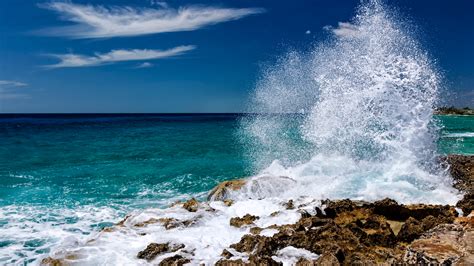 Waves Crashing Against The Rocks Hd Wallpaper Background Image 1920x1080 Id924795