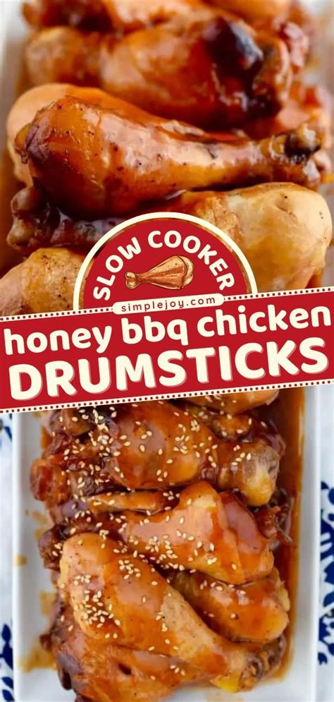 Slow Cooker Honey Bbq Chicken Drumsticks Honey Bbq Honey Bbq Chicken