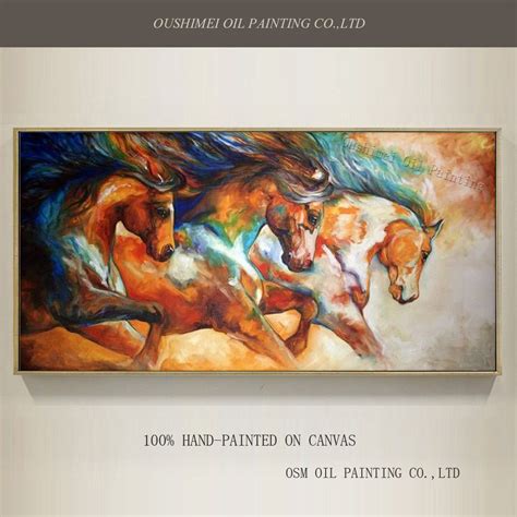 Expert Artist Handmade High Quality Abstract Horse Oil Painting On