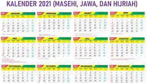 Kalender Lengkap 2021 Newstempo