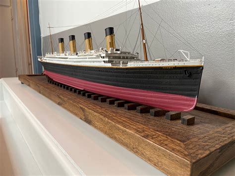Custom Ship Model Wooden Base Display Stand Titanic Etsy Images My