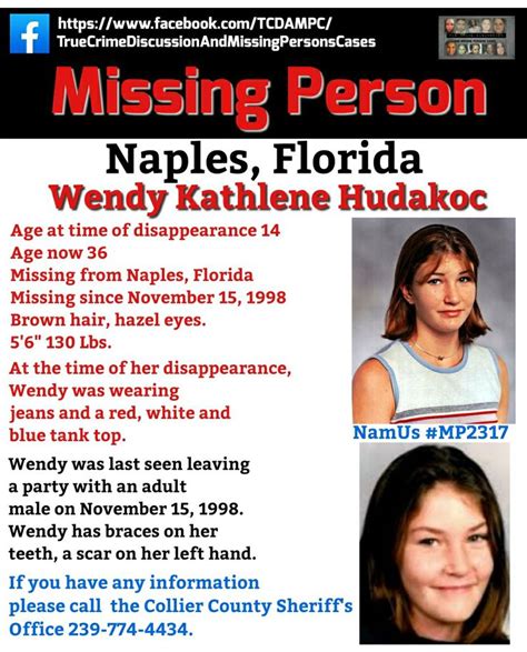 wendy kathlene hudakoc missing 11 15 1998 florida tcdampc missing loved ones hazel eyes