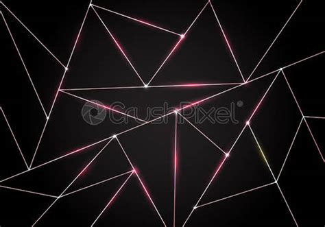 Luxury Polygonal Pattern And Gold Triangles Lines With Lighting On