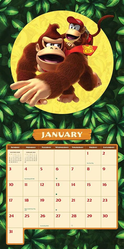 Buy Donkey Kong 2021 Square Wall Calendar At Mighty Ape Nz