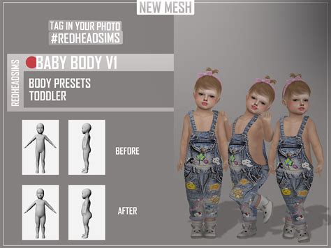 Redheadsims Cc Baby Body Presets Sims 4 Toddler Sims Baby Sims 4