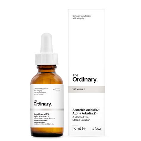 This formula combines two of the most powerful brightening agents in skincare: The Ordinary - Ascorbic Acid 8% + Alpha Arbutin 2% ...