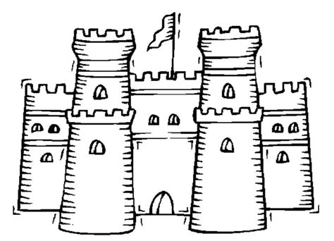Medieval Castle Printable Coloring Page