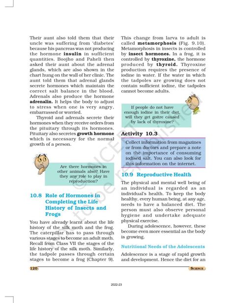 Ncert Book For Class 8 Science Chapter 10 Reaching The Age