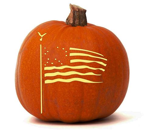 American Flag Pumpkin Carving Stencil