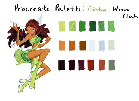 Procreate Palette Aisha Winx Club Inspired Color Scheme Etsy