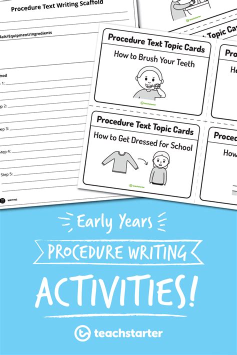 Early Years Procedure Writing Activities Procedural Writing Writing
