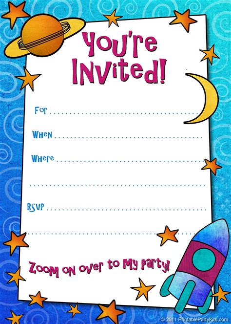 Free Printable Boys Birthday Party Invitations Kids Birthday