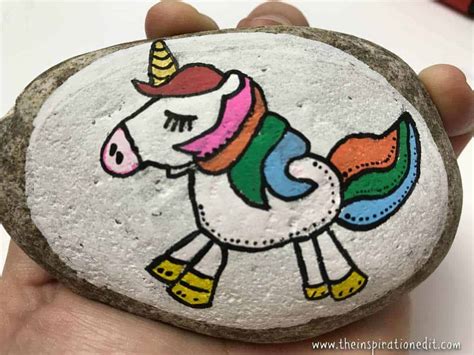 Painted Rock Unicorn Craft Idea · The Inspiration Edit