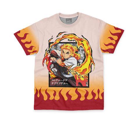 Kyojuro Rengoku Haori Demon Slayer Streetwear T Shirt Design And