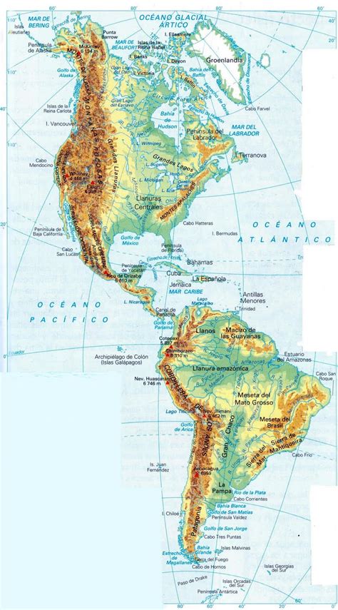 GeografÍa Para Todos Mapa FÍsico De AmÉrica
