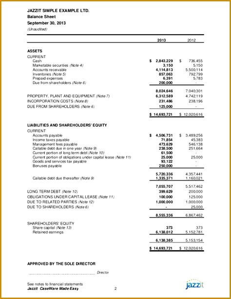 7 Notes To The Financial Statements Template FabTemplatez