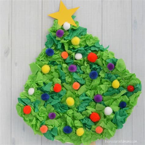 Crepe Paper Christmas Tree Craft For Kids The Resourceful Mama