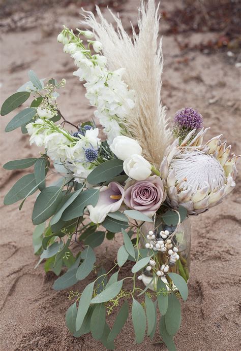 Pink Pampas Grass Wedding Bouquet