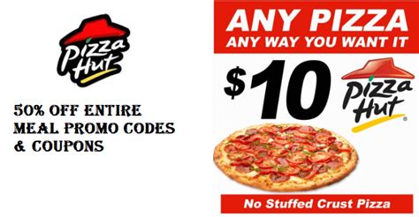 Pizza Hut Promo Codes 50 Off Entire Meal W Free Delivery Dec 2023