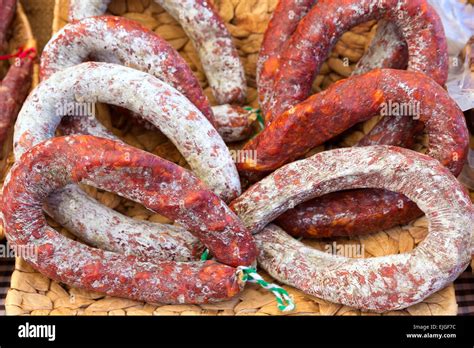 Chorizo Sausage Traditional Pork Meat Food In Spain Stock Photo Alamy
