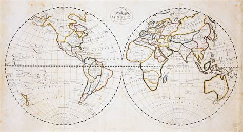 Viejo Mapa A Gran Escala Del Mundo Con Los Descubrimientos Más Recientes Viejos Mapas Del