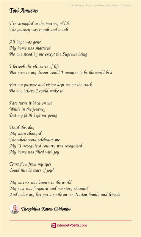 Tobi Amusan Poem By Theophilus Katon Chidonku