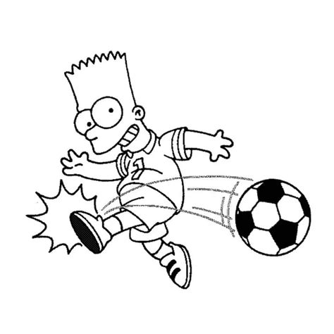 Bart Simpson Playing Soccer Coloring Page Download Print Or Color Online For Free