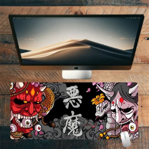 Oni Dragon Mouse Pad XXL Large Gaming Mousepad Non Slip Etsy