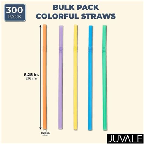 Ct Flexible Plastic Bendy Drinking Straws Multiple Colors Pack